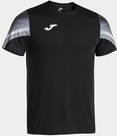 Joma - Hardloopshirt - Korte Mouwen - Zwart - 90% Polyester, 10% Spandex
