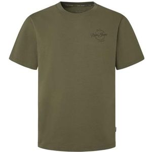Pepe Jeans Heren Silvio Tee, T-Shirt, Groen, M, Groen (Safari Groen), M