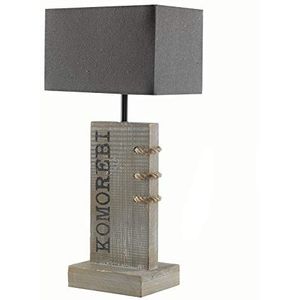 Onli Comorebi tafellamp gemaakt van hout met lampenkap E14, grijs, 22 x 16 x 48 cm, hout