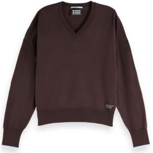 Scotch & Soda Relaxed damestrui met V-hals, Chocolade U290, XS