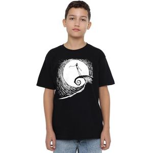 The Nightmare Before Christmas Jack Moon Silhouette Unisex Kids T-shirt, zwart, 3-4 jaar, Zwart, 3-4 jaar