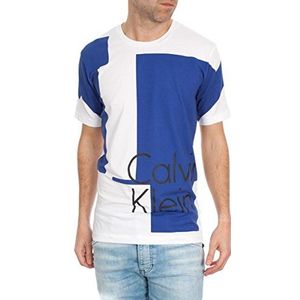 Calvin Klein Jeans Heren Talem Cn Tee S/S T-Shirt, wit (Bright White-pt/Surf The Web-pt 118), XS