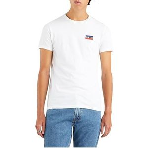 Levi's heren 2-Pack Crewneck Graphic Tee, Sportswear White/Dress Blues, S