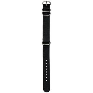 Nixon NATO wisselarmband voor horloges met een afstand van 20 mm van gerecycled kunststof in de kleur zwart met gesp en beslag van roestvrij staal, BA004-000-00, zwart, 20 mm