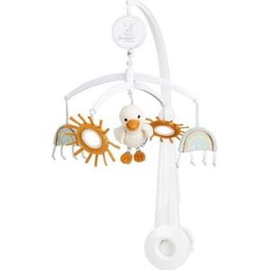 Sterntaler Baby Mobile Eend Edda Lou, muziekmobiel voor jongens en meisjes met de melodie Brahms wiegliedje en witte stangen, slaaphulp