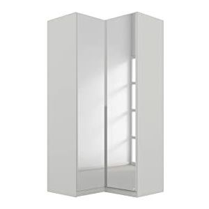 Rauch Möbel Alabama Hoekkast kledingkast grijs met spiegel, 2-deurs, inclusief accessoirepakket basic, 1 kledingstang, 5 legplanken, BxHxD 100x210x102 cm