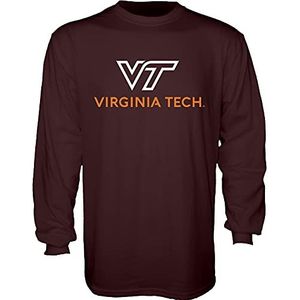 Blue 84 Men's Virginia Tech Hokies Long Sleeve T Shirt Team Color Icon, Maroon, Medium