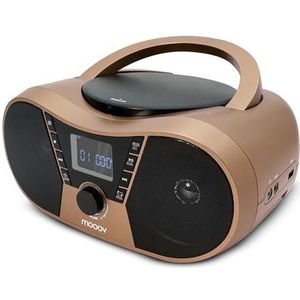 Mooov Copper & Black CD-speler met FM-radio, USB-poort, slaap- en ID3-functies