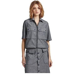 G-STAR RAW 2 Pocket Cropped Shirt - Veelkleurig - Korte Mouwen - Hemdkraag