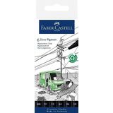 Faber-Castell 266006 - fijne inkt pen Ecco Pigment, zwart, 0.05, 0.1, 0.2, 0.3, 0.4 en 0.5 mm, etui van 6