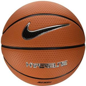 Nike Hyper Elite 8P Basketbal voor volwassenen, amber/zwart/metallic zilver, 7