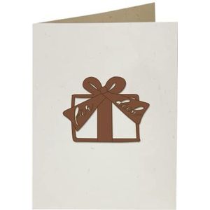 Holzgrusskarten Riginal Papieren kaart met opschrift van echt hout in notenpakket voor jou, ansichtkaart, cadeaukaart, vouwkaart, kaart