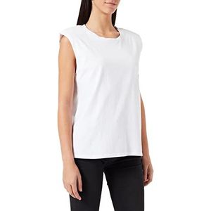 ESPRIT Collection T-shirt met schoudervullingen, 100% biologisch katoen, 100/wit, M