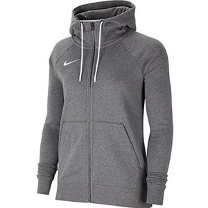 Nike Dames Sweater Met Capuchon W Nk Flc Park20 Fz Hoodie, Houtskool Heathr/Wit/Wit, CW6955-071, L