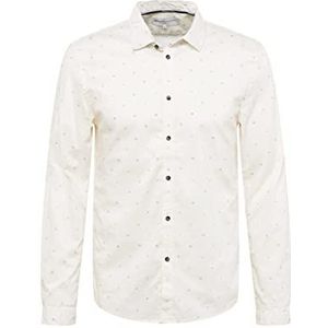TOM TAILOR Denim Uomini Shirt met patroon 1032370, 30843 - Creme Pixel Diamond Print, S