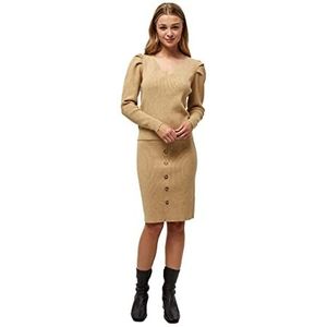 Minus Dames Maranola V-hals Knit Pullover Sweater, Nomad Sand Melange, XL