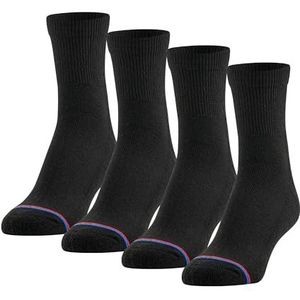 MediPEDS Quarter Socks with Non-Binding Top and Cushion, Multipairs, Black (4-Pairs), Shoe Size: Men's 7-12 Women's 10-13