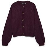 Relaxed fit gebreid jack met enkele knoopsluiting, model 'LEA'