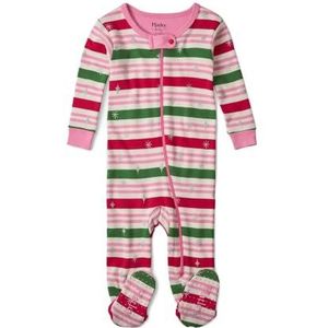 Hatley Vakantie Lichten Snoepstrepen en Dennen Familie Pyjama Set, Candy Stripes - Zuigeling Footie, 6-9 maanden