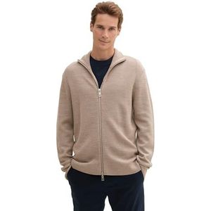 Tom Tailor - Heren - Coltrui - Beige - Wolmix met Gerecyclede Wol