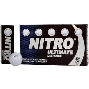 Nitro Ultimate Distance NUD15WBXBL, golfbal, 15 stuks, wit