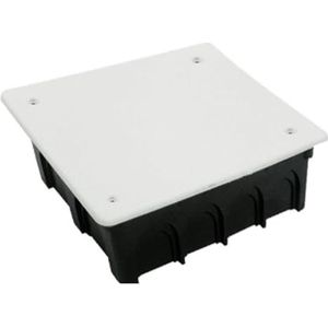 Vierkante doos, 100 x 100 x 50 mm, ideaal voor elektrische verbindingen. Het robuuste ontwerp zorgt voor bescherming en duurzaamheid. Perfect voor efficiënte en georganiseerde installaties.