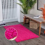 Surya Home pluizig tapijt, shaggy tapijt voor woonkamer, slaapkamer, eetkamer, Berber abstract langpolig tapijt, wit pluizig - groot tapijt, 200 x 290 cm, roze