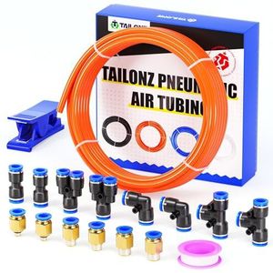 TAILONZ PNEUMATIC Oranje 6mm OD 4mm ID Polyurethaan PU Air Hose Pipe Tube Kit 10 Meter 32.8ft