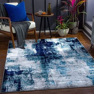 Surya Helsinki Abstract tapijt - vloerkleden, woonkamer, eetkamer, lounge, nachtkastje - modern marmeren tapijt, zachte luxe, gemakkelijk te onderhouden middelgrote pool - groot tapijt 200 x 274 cm,