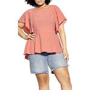 City Chic Romantische stemmingsblouse voor dames in grote maten, Perzik, 42 grote maten