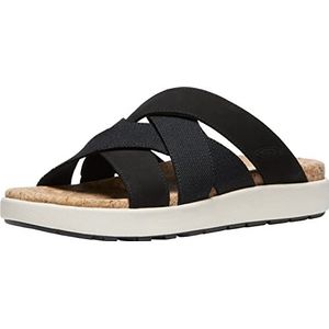 KEEN Elle Mixed Slide Sandaal voor dames, Zwarte berk, 38.5 EU