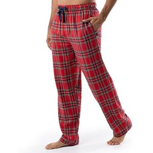 Izod Heren geweven flanel slaapbroek Pyjama-onderdeel, Rood geruit, 3XL