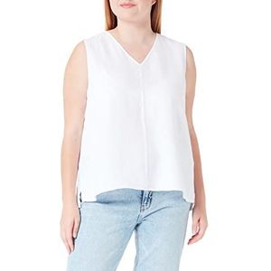 Gerry Weber Mouwloze linnen blouse voor dames, mouwloos, zonder mouwen, effen, wit/wit, 40