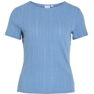 Vikassie S/S Pointelle Top - Noos, Blissful Blue, XXL