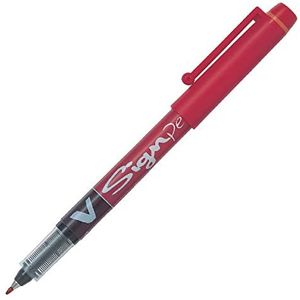 Pilot Sign Pen Fiber Pen met vloeibare inkt zachte M-punt 2 mm lijnbreedte 0,6 mm 12 stuks rood