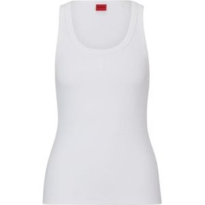 HUGO Datamia - Wit - 66% Katoen, 29% Polyester (Gerecycled), 5% Elastaan