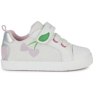 Geox B Kilwi Girl B Sneakers voor jongens en meisjes, wit/roze, 27 EU, wit-roze., 27 EU