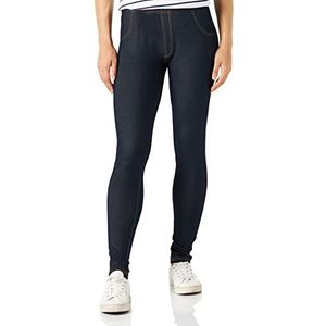 Nur Die Treggings in jeans-look, Relax & Go Stretch met zakken, comfortabele tailleband, skinny fit dames, Donker jeans, M