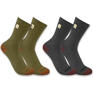 Carhartt Midweight Logo Crew Sock voor heren, verpakking van 2, Diverse 3, Large