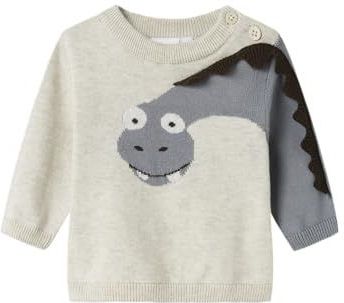 NAME IT - NBMNUTTI - Gebreide Trui - Crème - Donkerbruin - Grijs - Wit