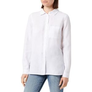 Part Two Dames T-shirt Button Up Regular Fit lange mouwen shirt kraag, Helder Wit, 42