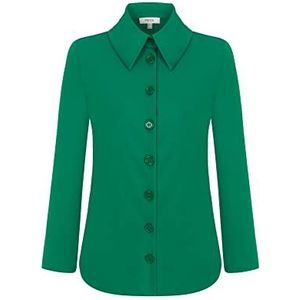 IPEKYOL Damesblouse met button accessoires, groen, 38