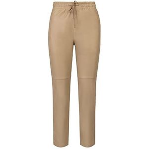 Apart broek in lederlook, beige, 40