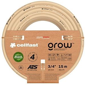 Cellfast Grow Tuinslang, duurzaam, flexibel, 4-laags, duurzaam ATS shirt, uv- en algenbestendig, vrij van zware metalen, 27 bar, -20/+60° sluiting: 3/4"", 15m