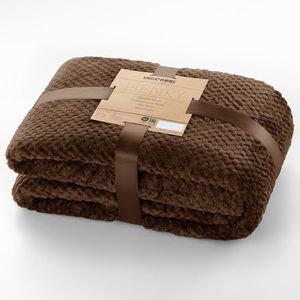 DecoKing Henry knuffeldeken van 220 x 240 cm, bruin, deken, microvezel, woondeken, sprei, fleece, zacht, behaaglijk, Scandinavische stijl, chocolade
