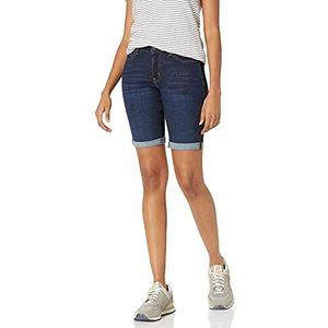 Amazon Essentials Dames 9 inch denim bermuda shorts, donker wassen, 0