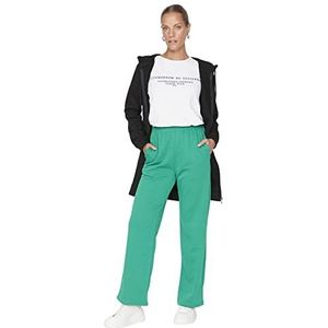 Trendyol Dames Basic Normale Taille Rechte Been Joggingbroek, Groen, S