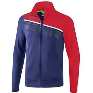 Erima Kinderen 5-C polyester jas, new navy/rood/wit, 152