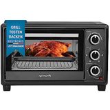 OptimumX Vrijstaande Ovens, 20 Liter Mini Oven – Convectie Kleine Oventje– Hetelucht - Timer - Zwart – 20L - 1380 Watt