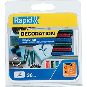 Rapid Lijmpatronen Glitter – Rood, Groen,Blauw - 36 Lijmsticks 90mm Lengte, voor Knutselen en Decoreren, voor Lijmpistolen 7mm